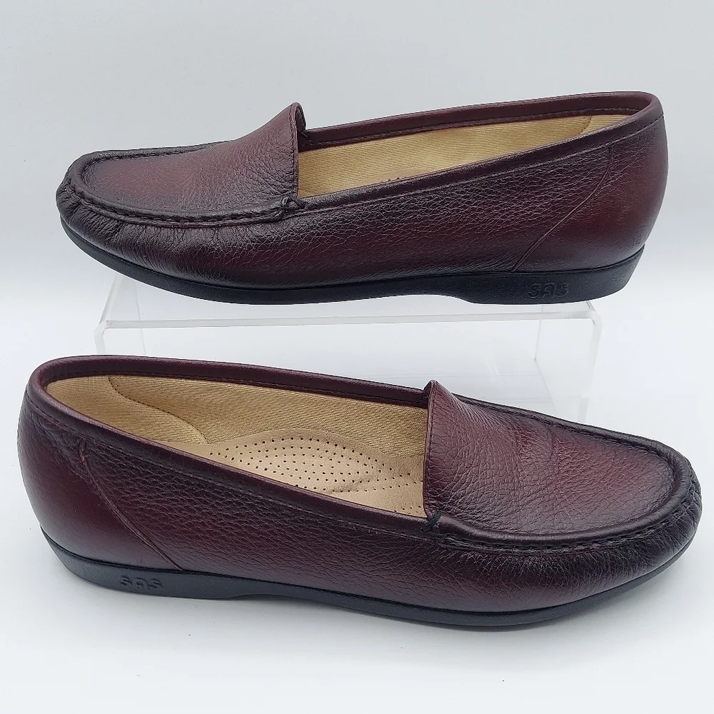 SAS Comfort Simplify Slip-On Loafers Antique Wine Size 7N